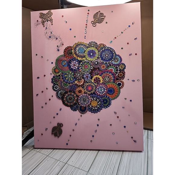 Handpainted Mixed media Painting "A Life Created" 18x 14
